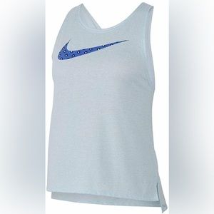 NIKE Women's Dri-FIT Cross-Back Tank Top in Blue Paisley Size Medium